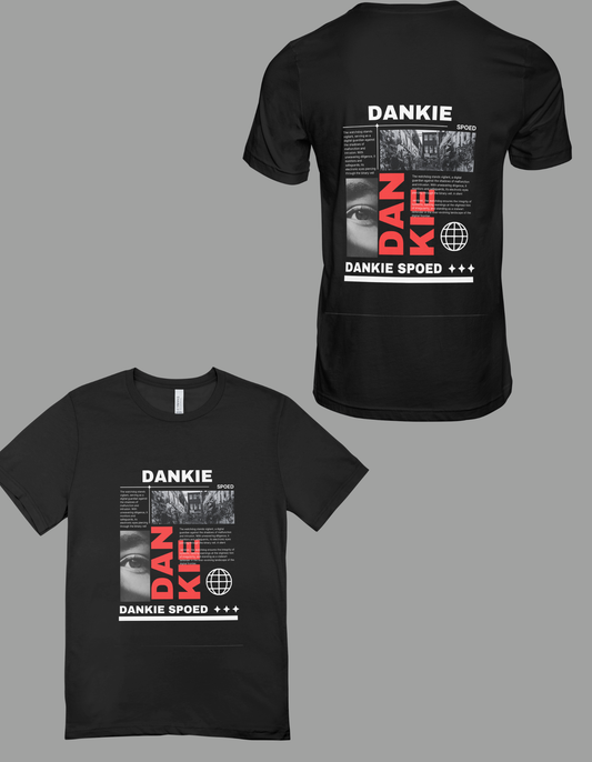 An obvious black t-shirt with a logo.